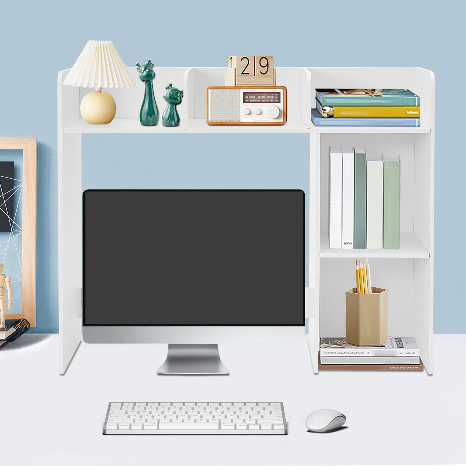Stylish Desk Bookshelf Organizer with 6 Compartments for Efficient Storage