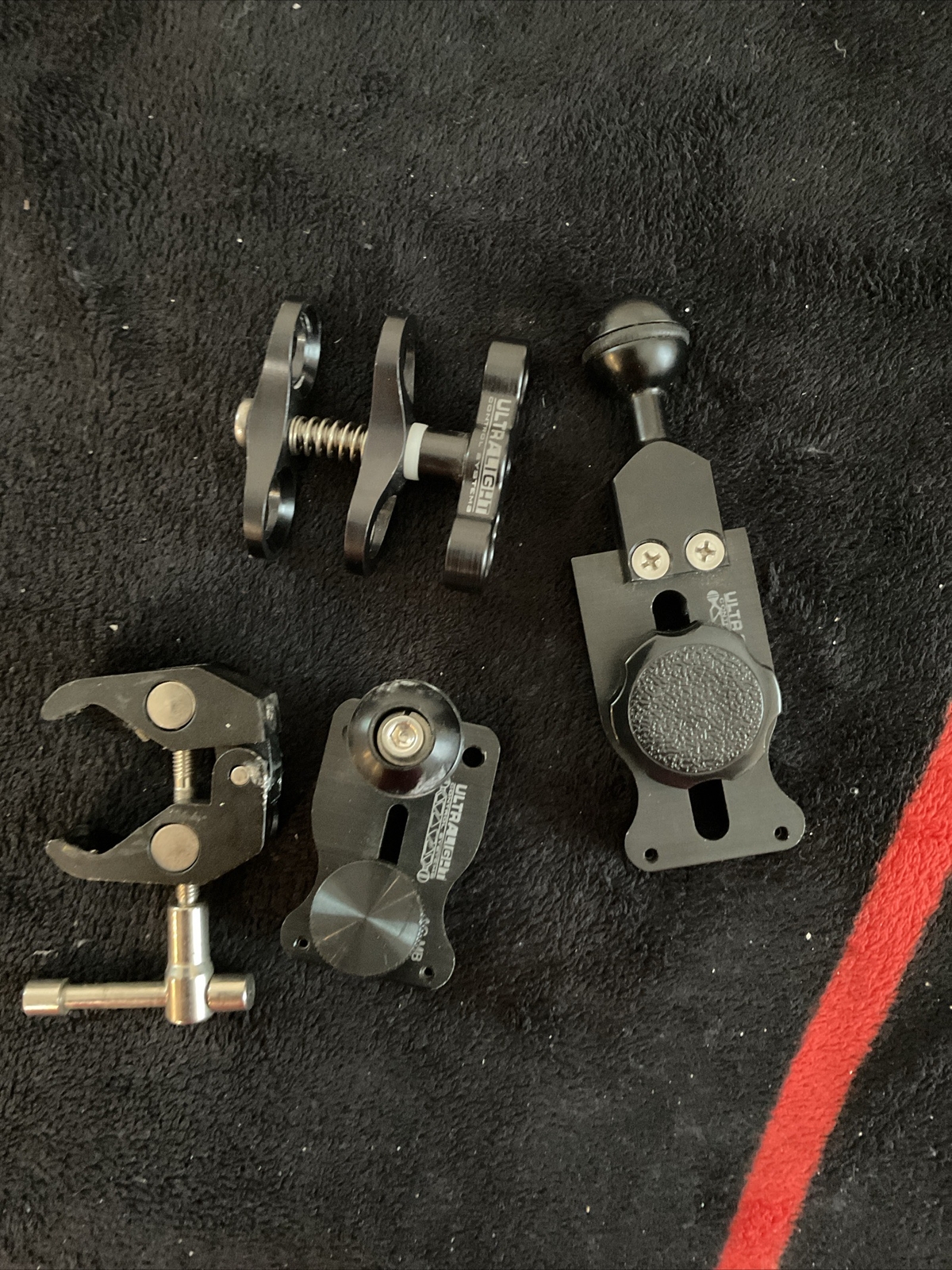 Ultralight Large Monitor Bracket W/ additional Clamps, Arms W/ balls