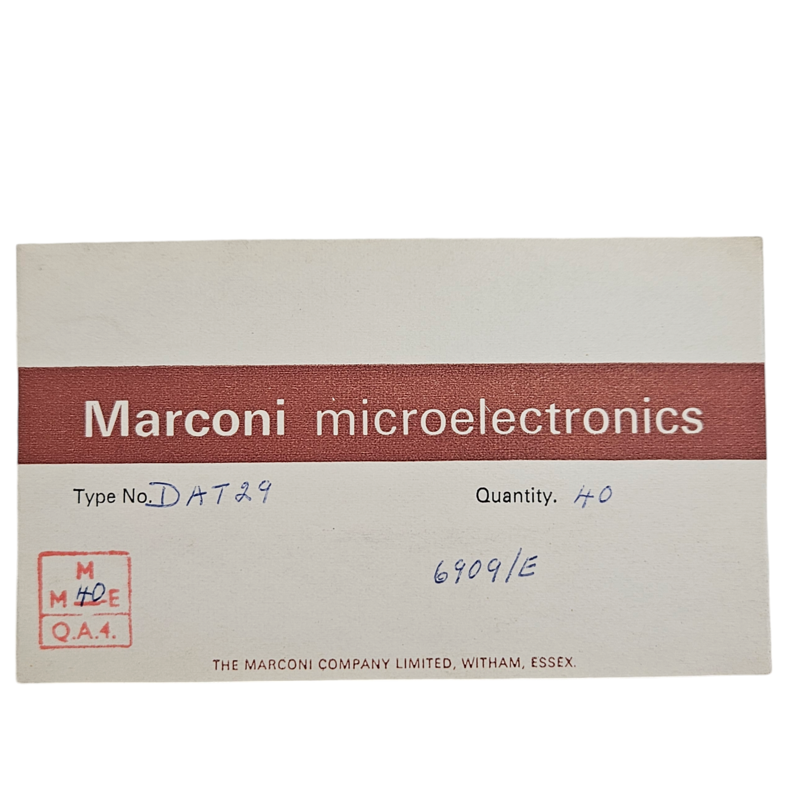 DAT29 MARCONI MICROELECTRONICS INTEGRATED CIRCUIT NOS 1 PIECE