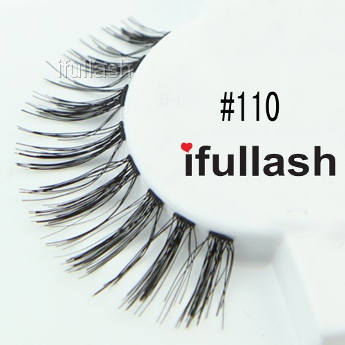 #110 6 or 12 pairs of ifullash 100% human hair Eyelashes- BLACK