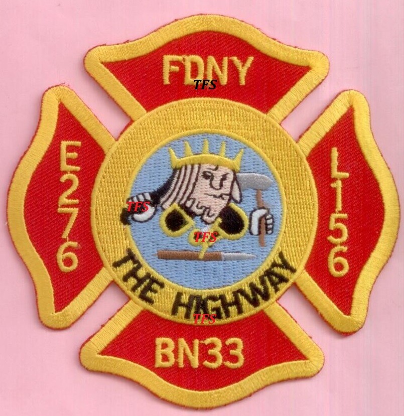 New York City Fire Dept Engine 276 Ladder 156 Battalion 33 Patch KIngs Highway