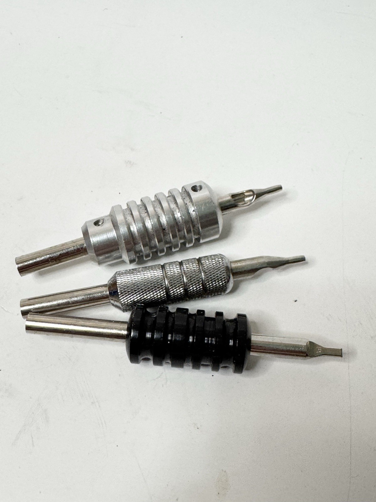 Vintage Tattoo Machine Tubes tips inch grips Stainless Steel LOT of 3