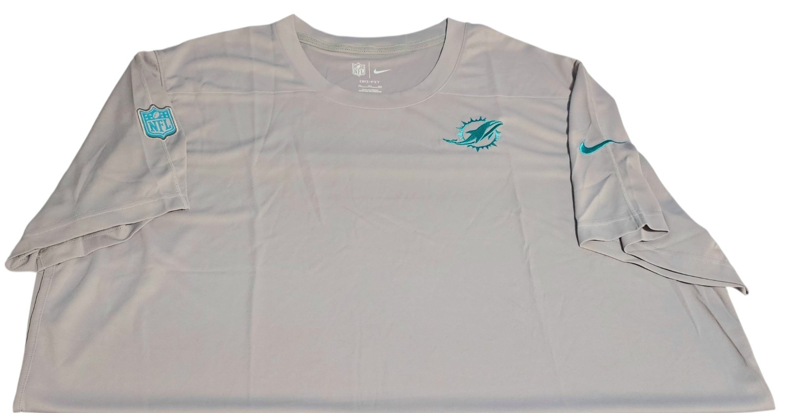 Miami Dolphins Nike Dri-FIT UV Coach Short Sleeve Gray Shirt NFLFootball Sz. 4XL