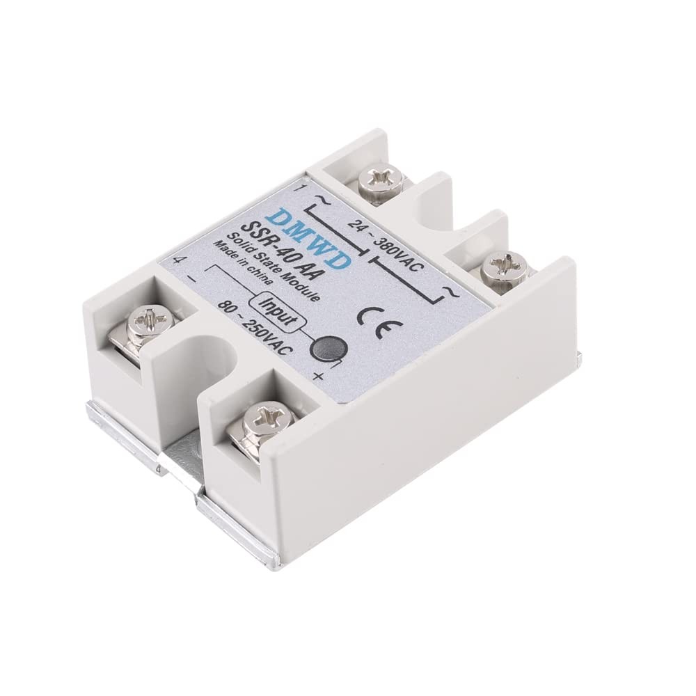 SSR-40AA Solid State Relay AC to AC (Input 80-250V AC Output 24-380V AC) with...