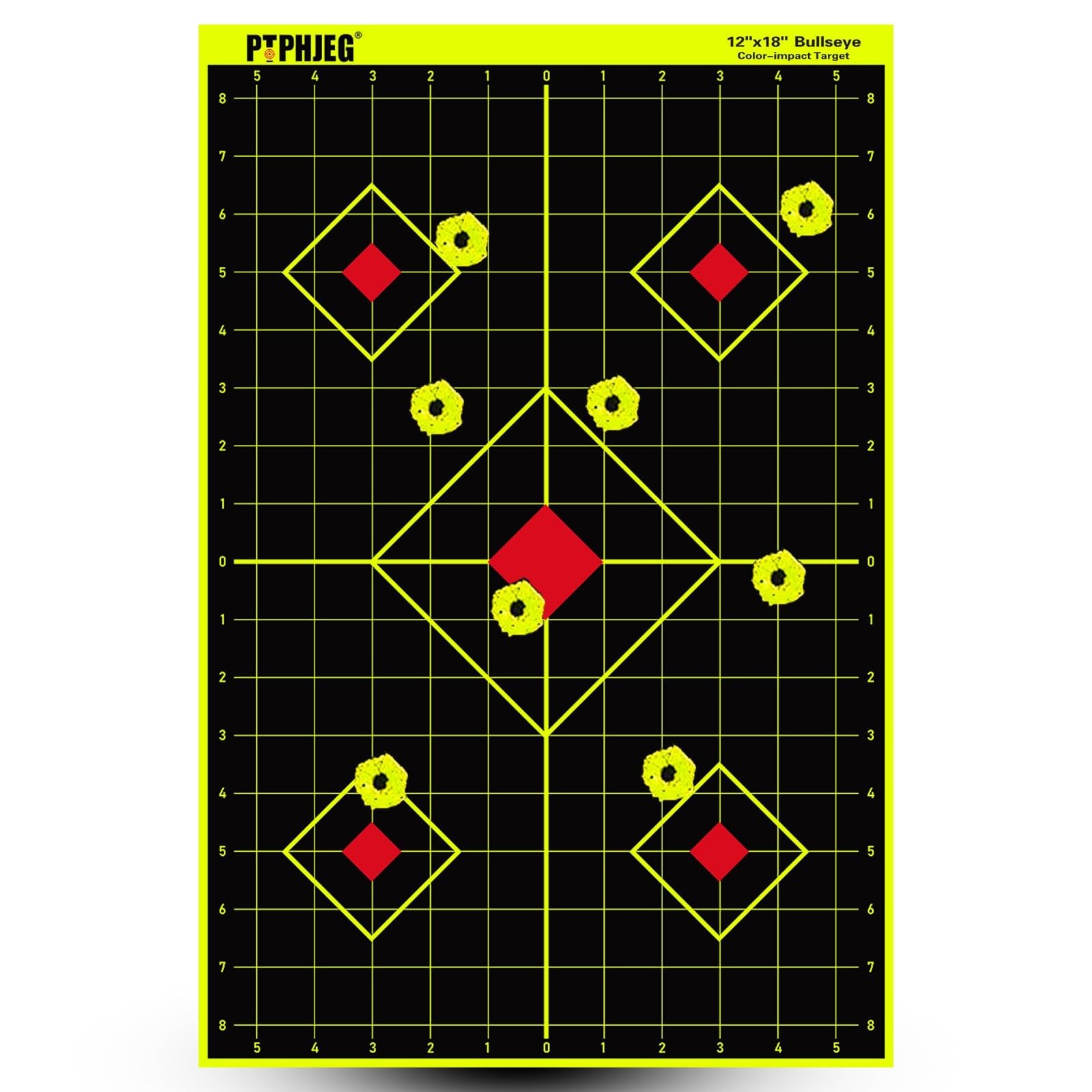 PTPHJEG 12"x18" Splash-Design Shooting Targets - Bright Fluorescent 50Pack