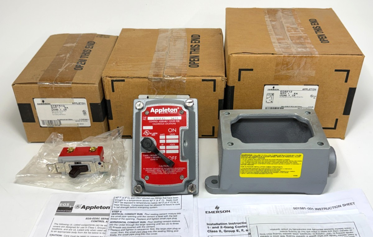 APPLETON EDSF12 + EFSFR1Q + EDS271 = EDS2129 20A Explosionproof Switch Assembly