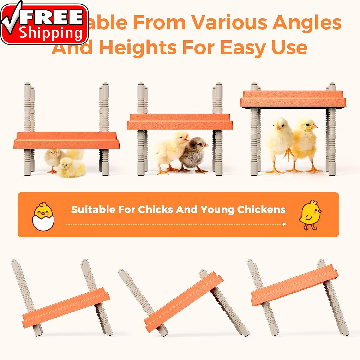 Chick Brooder Heating Plate 10" X 10" with Anti-Roosting Cone, Stepless Adjustab