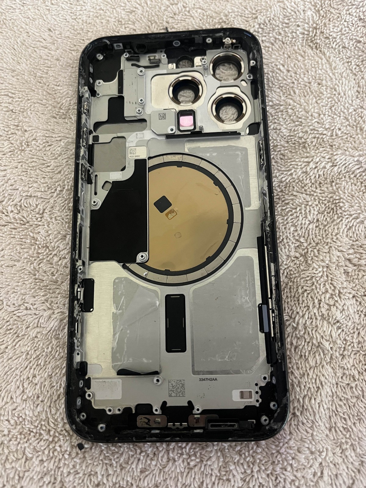 Apple iPhone 15 pro max rear back glass housing chasis Gray ( Sim card version )