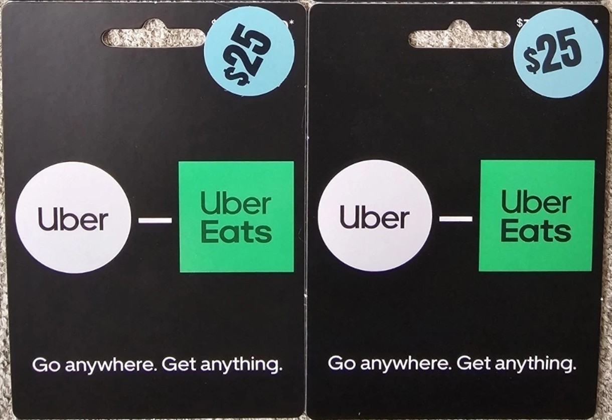 2 $25.00 UBER GIFT CARDS (Physical Card)
