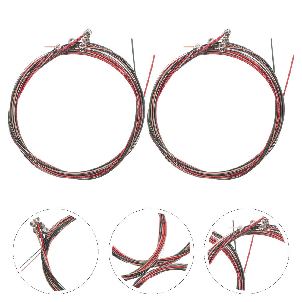 8 Sets Guitar Strings Pack Steel Acoustic Strings. Maintenance Tools