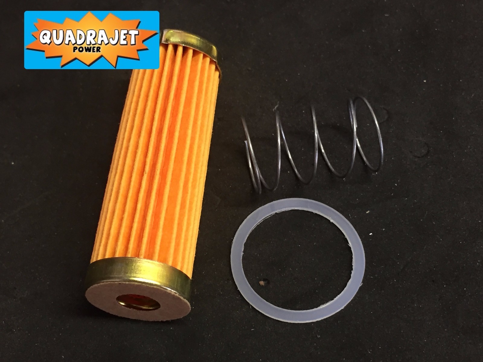 Quadrajet Long Fuel Filter With Spring and Gasket, 72-89. Quadrajet Power