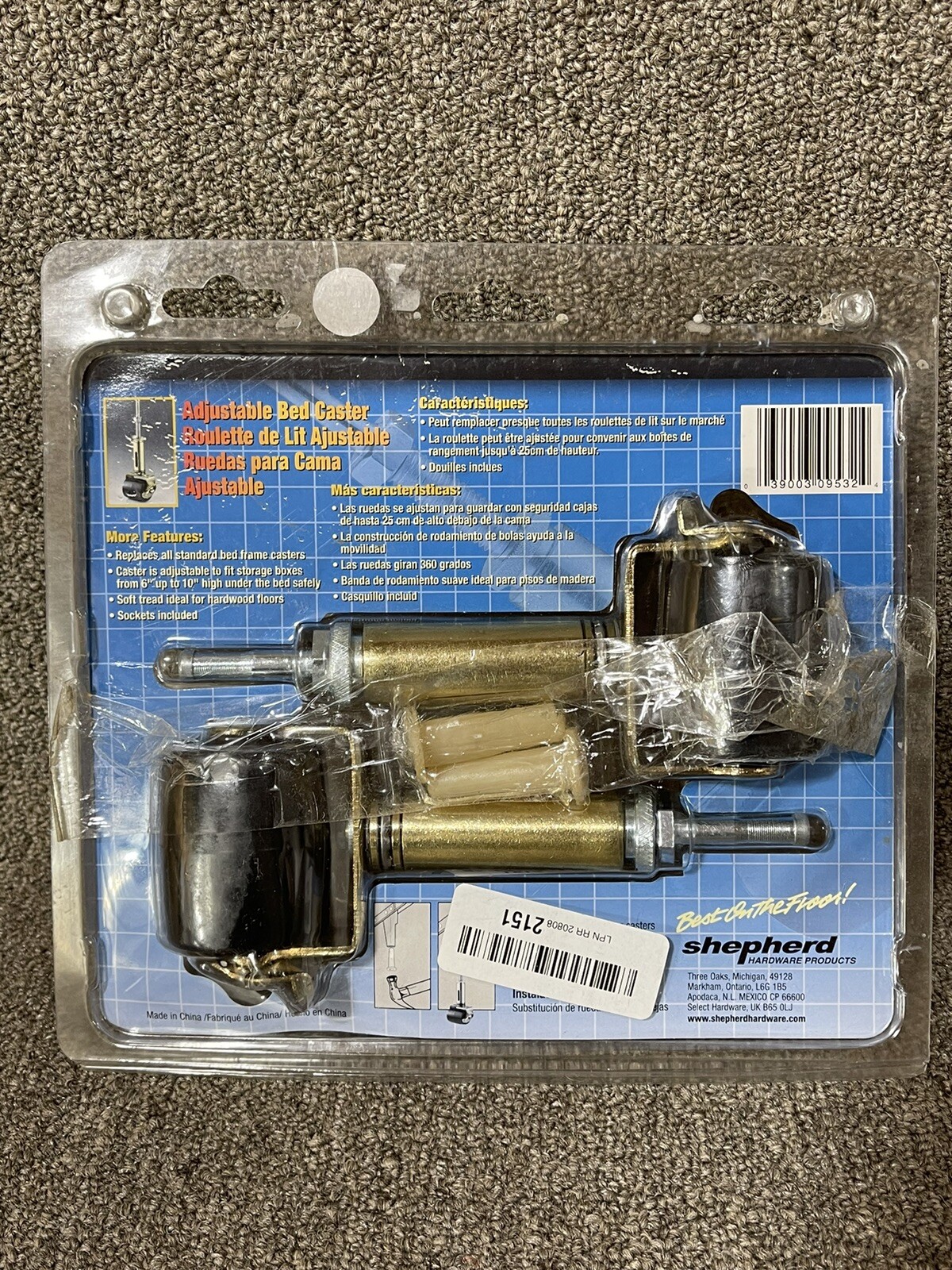 Shepherd Hardware 9532 Adjustable Bed Risers 6" up to 10" (1 pack) New