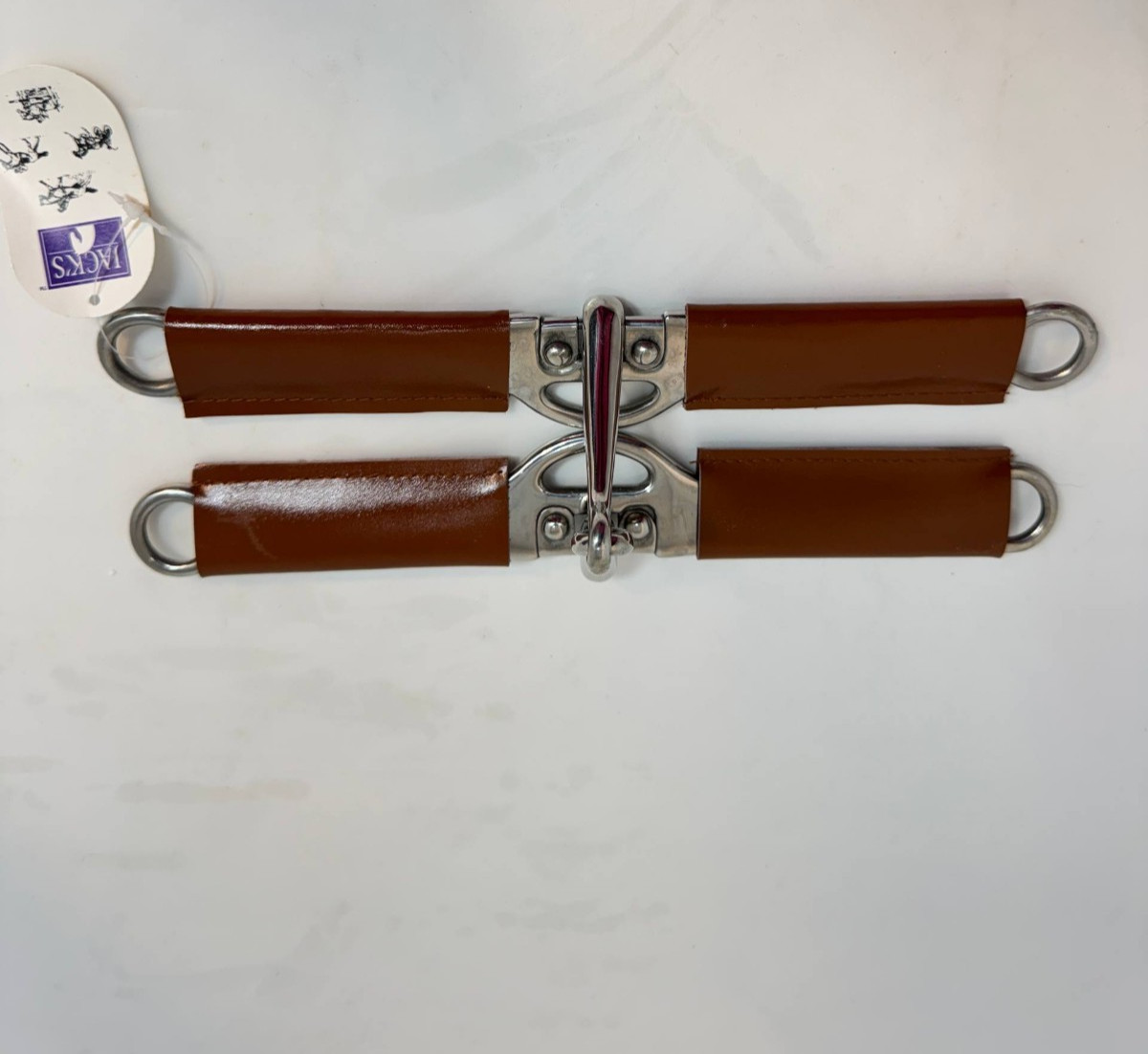 Jacks Horse Leather Overcheck Side Check Bit Stabilizer Straps Harness Pair NEW