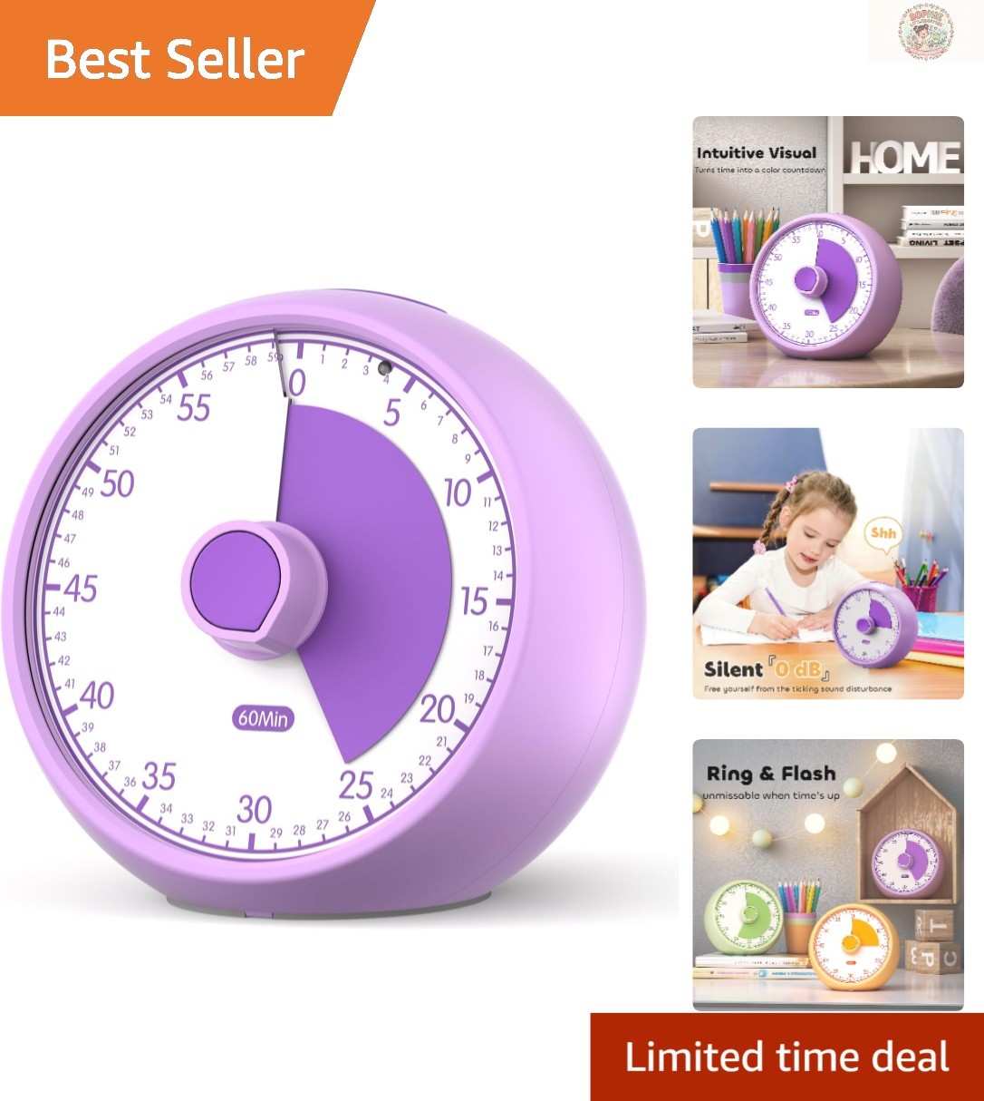 60-Minute Color Wheel Countdown Timer for Kids - Perfect Time Management Tool