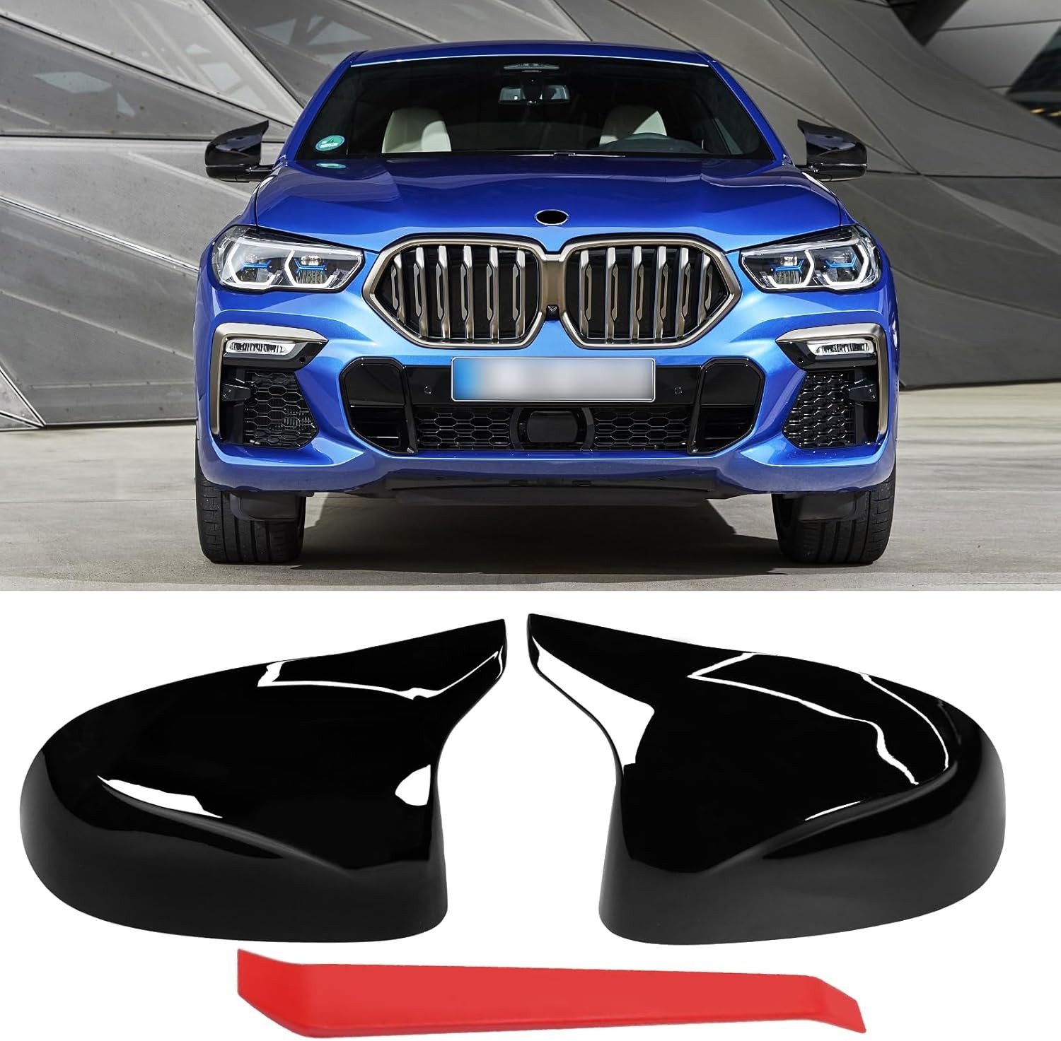 Jaronx BMW X3/X4/X5/X6/X7 2019-2024 M Style Glossy Black Mirror Cover Caps Pair