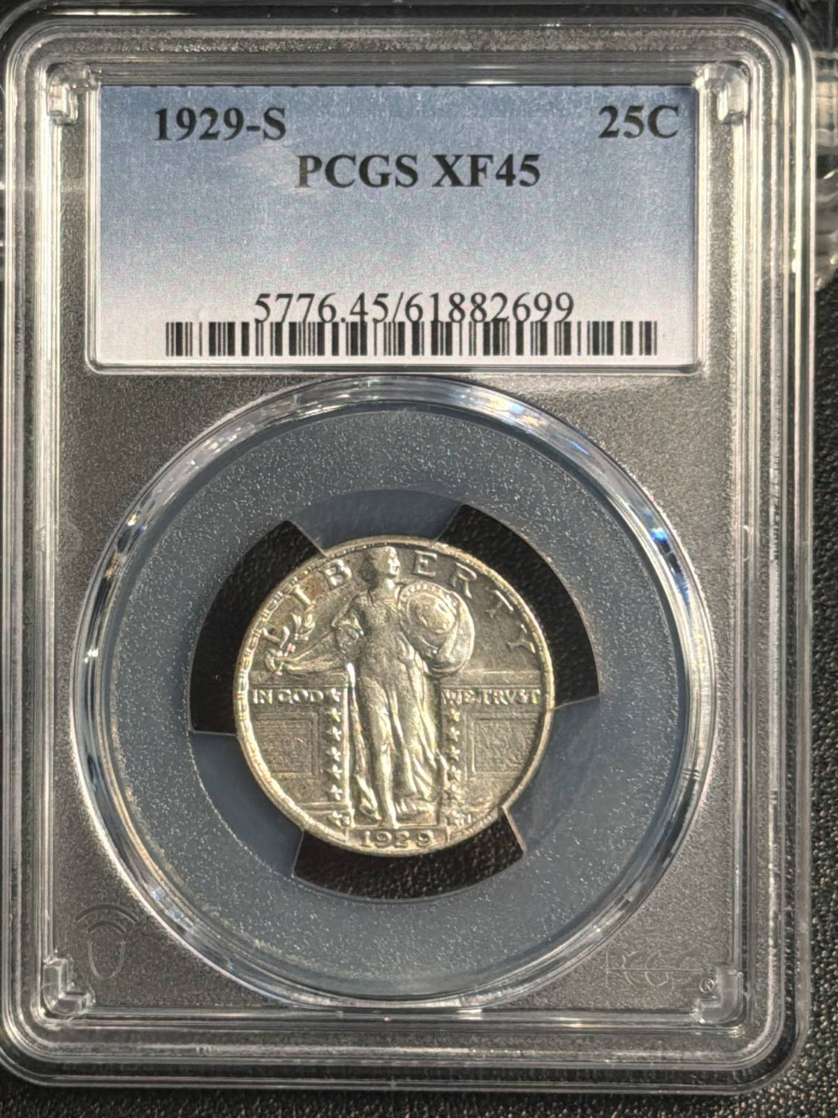 1929 S Quarter Dollars Standing Liberty Quarter PCGS XF-45