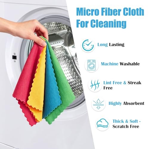 Microfiber Cleaning Cloth, 24 Pack Highly Absorbent Cleaning 24PK Multicolor