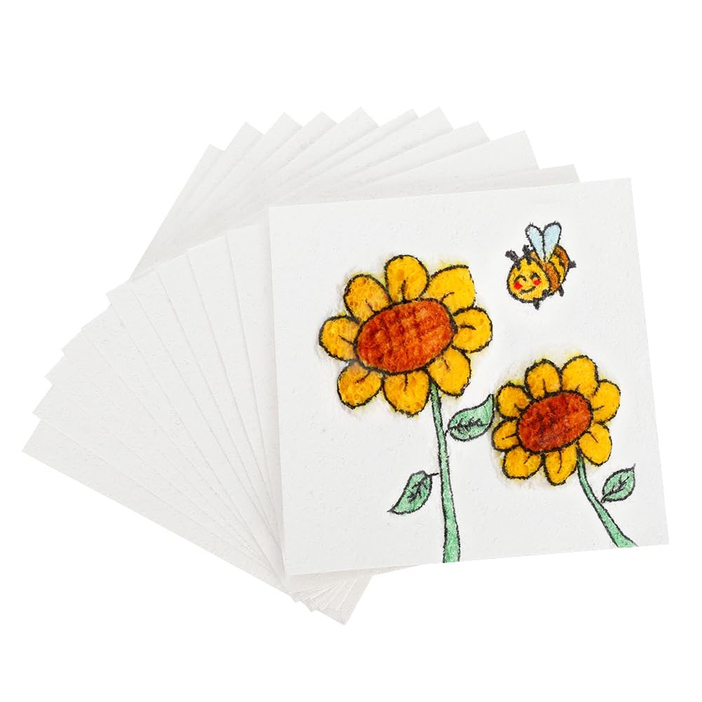 Magic Foam Texture Paper - Magic Puffy Paint 20 PCS 4" x 4" White Cellulose C...