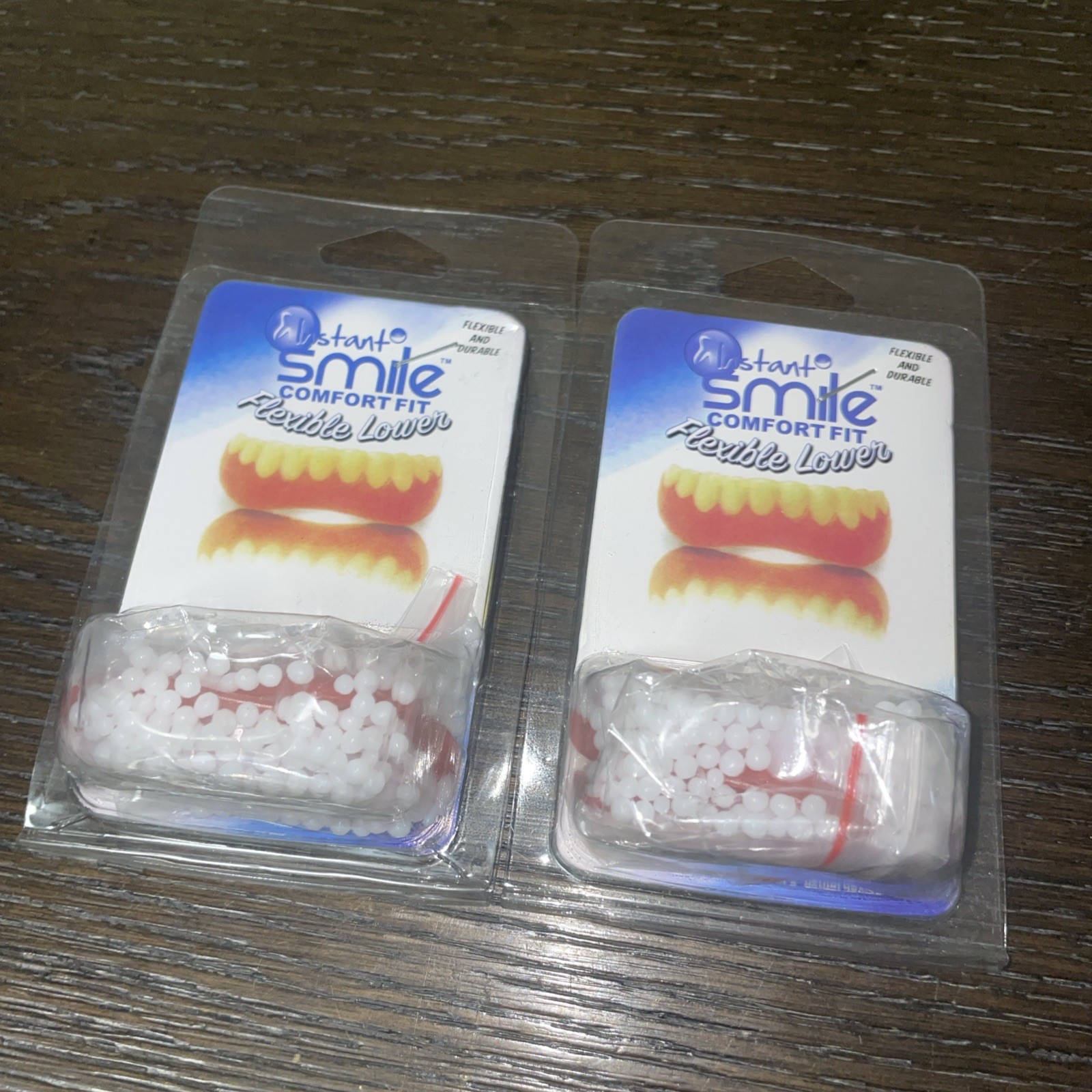 Lot of 2 BRAND NEW Instant Smile Comfort Fit Flexible Lower Teeth