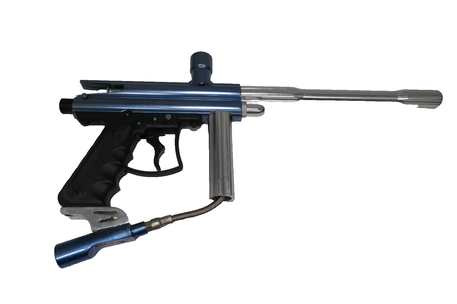 ViewLoader Orion VL Paintball Gun Blue & Chrome 16"L Two Finger Trigger Untested