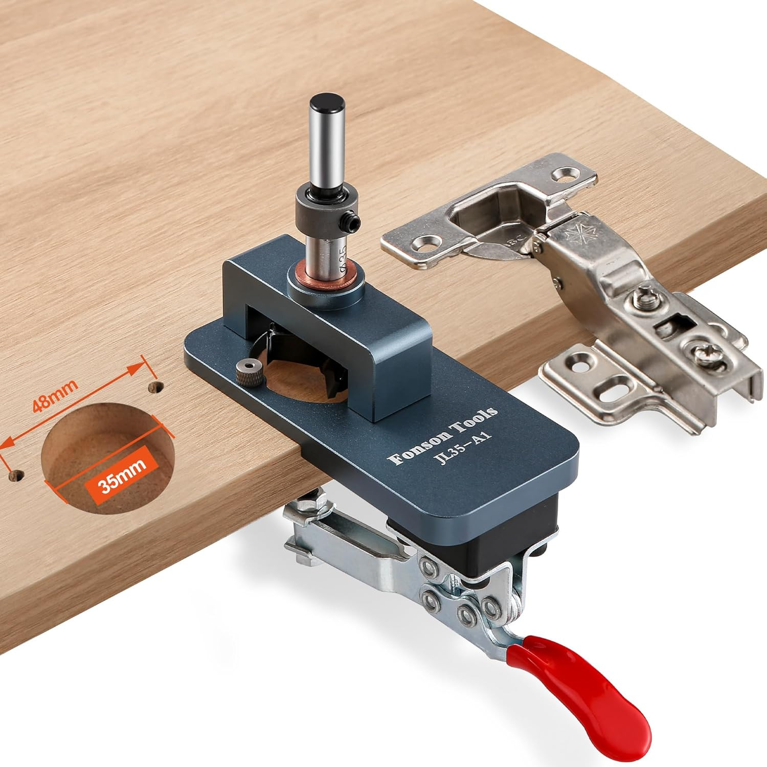 Metal Concealed Hinge Jig, 35MM Cabinet Hinge Jig Drilling Hole Puncher