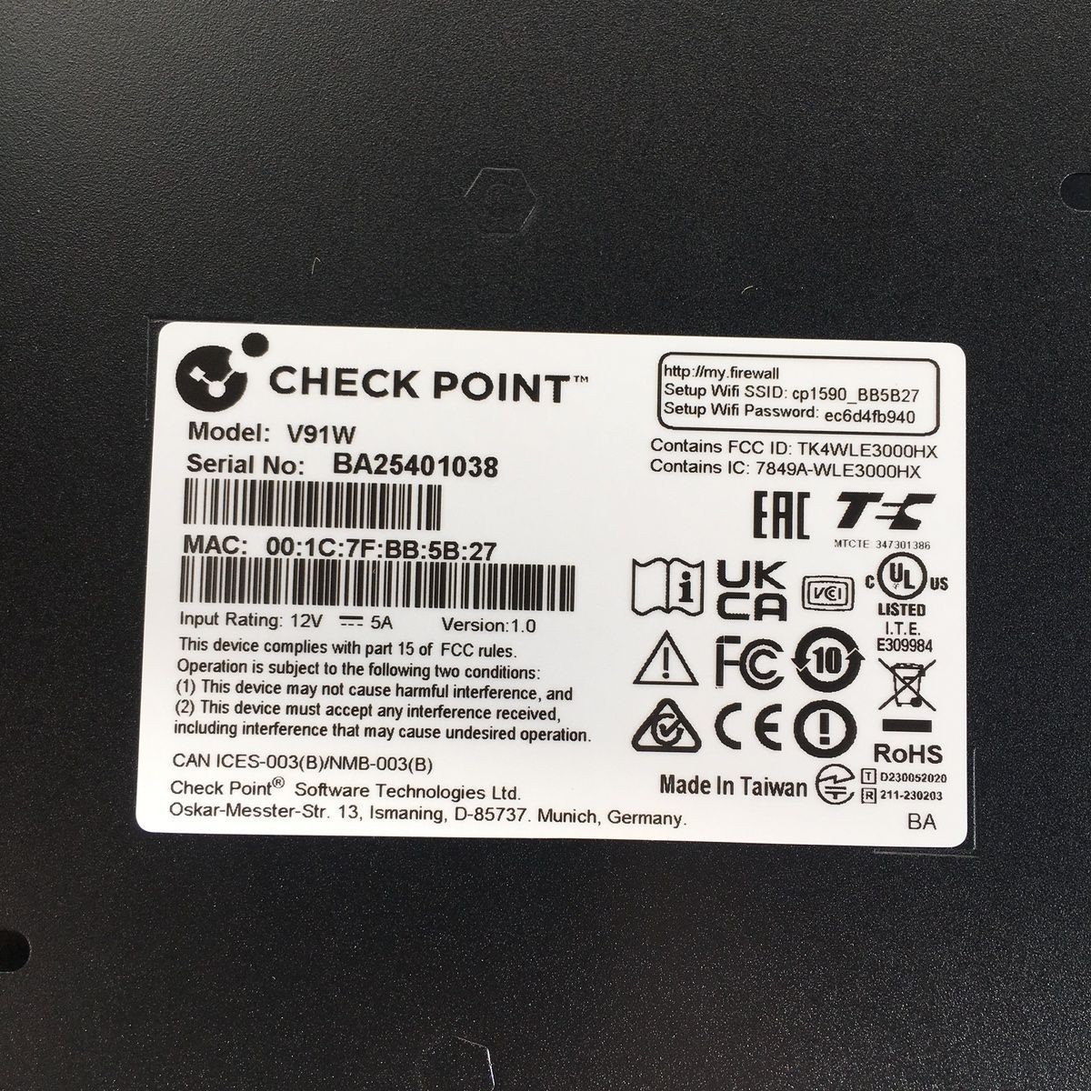 Check Point SW Technologies V91W Commercial Grade Security Gateway 🔥New🔥