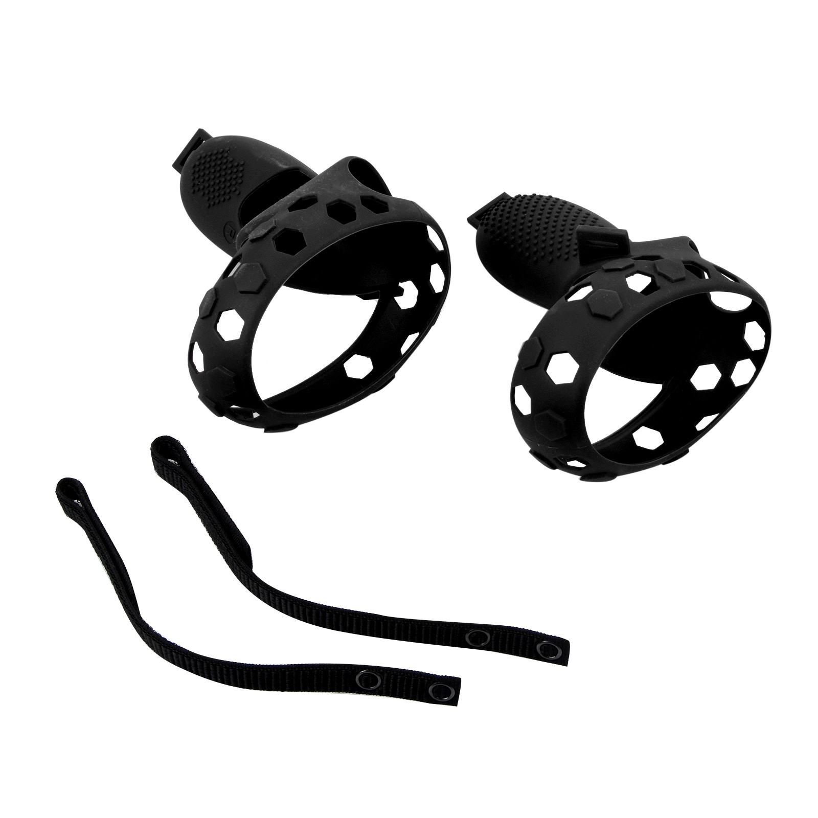 2Pcs Handle Grip Cover Silicone+Nylon Strap For Oculus Quest 2 VR Controller