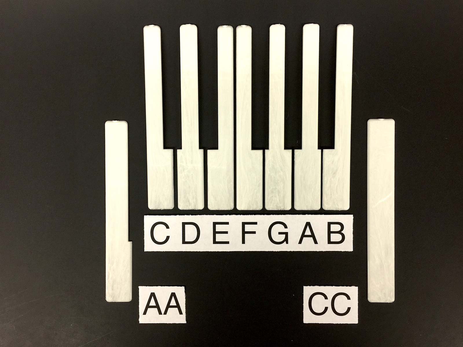 Piano Keytop/Key Top, Grained White Simulated Ivory pick A,B,C,D,E,F,G,AA,CC