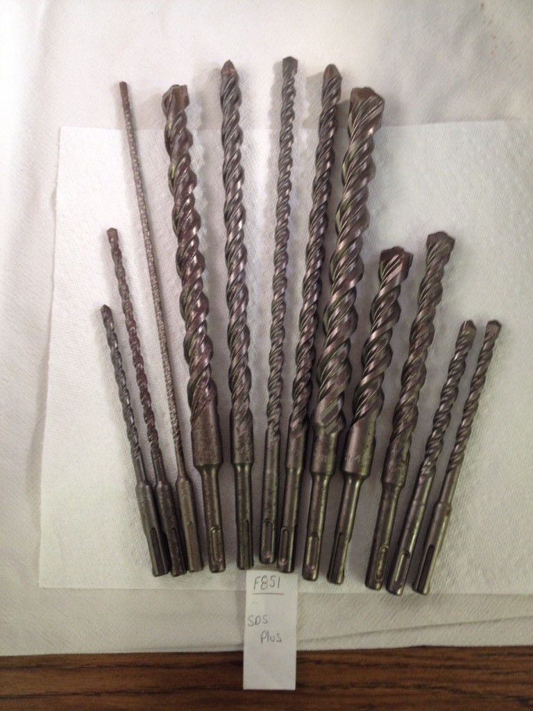 12 BOSCH ANSI SDS PLUS CARBIDE TIPPED  DRILL BITS 3/16" TO 7/8" S4L GERMAN F851