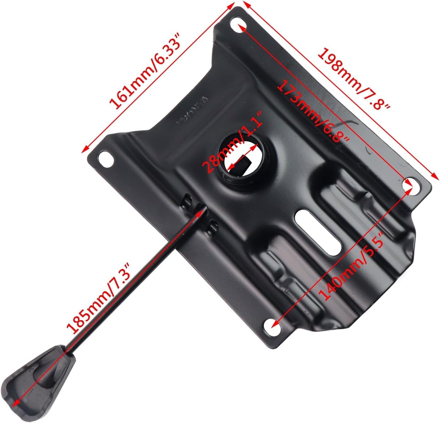 Office Chair Tilt Base Heavy Duty Steel Control Mechanism Black Swivel 6.8x5.5in