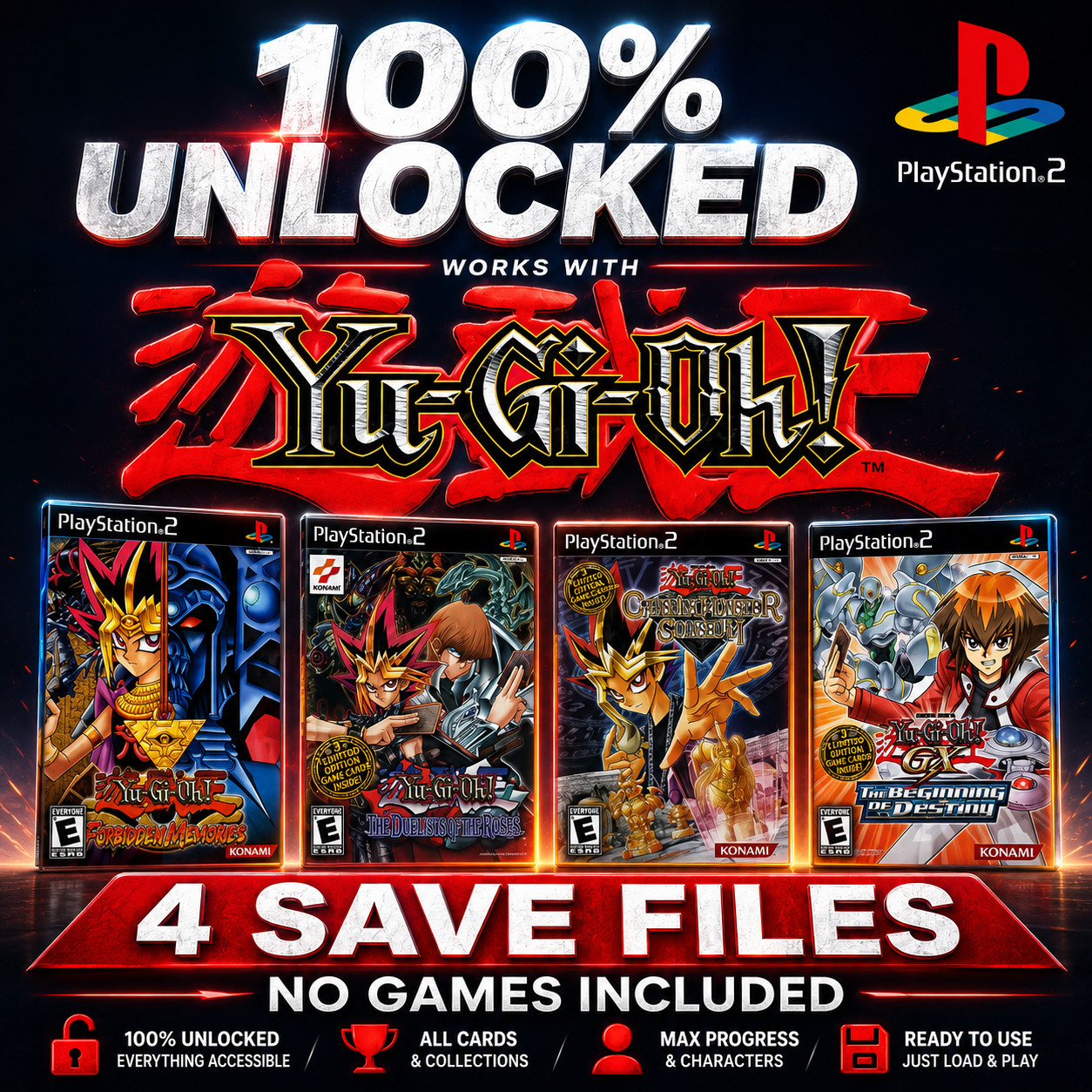 Yu-Gi-Oh! Capsule Monster Coliseum Memory Card Save| PS2 Complete Save 100%