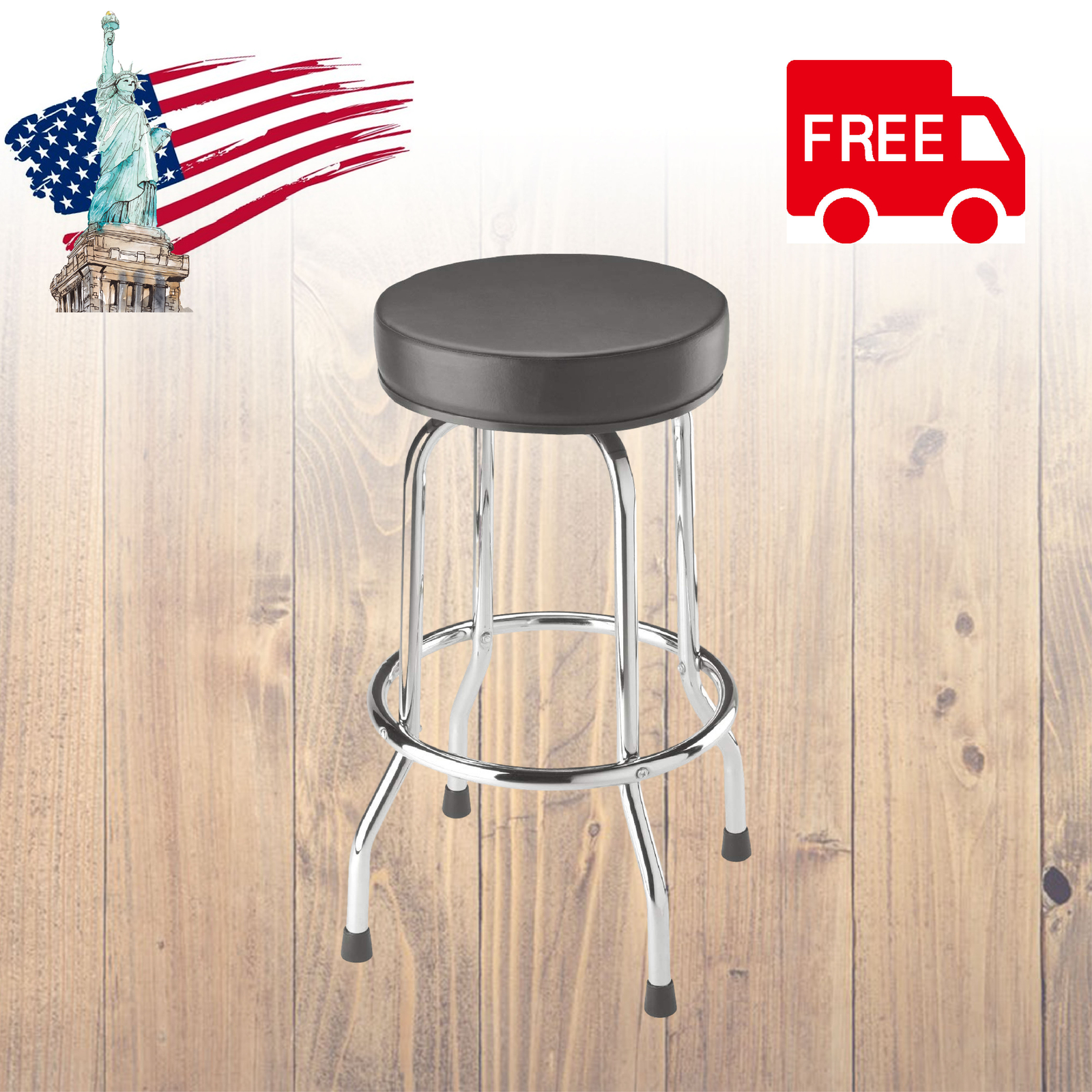 BIG RED 18.5" Swivel Bar Stool Padded Garage/Shop Seat, 28.74" Tall, Torin