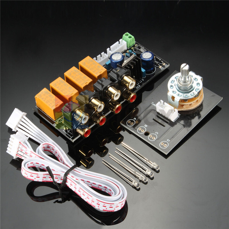 DIY Board Relay Switch Signal Selector Audio Input Signal Amplifier Board Kit
