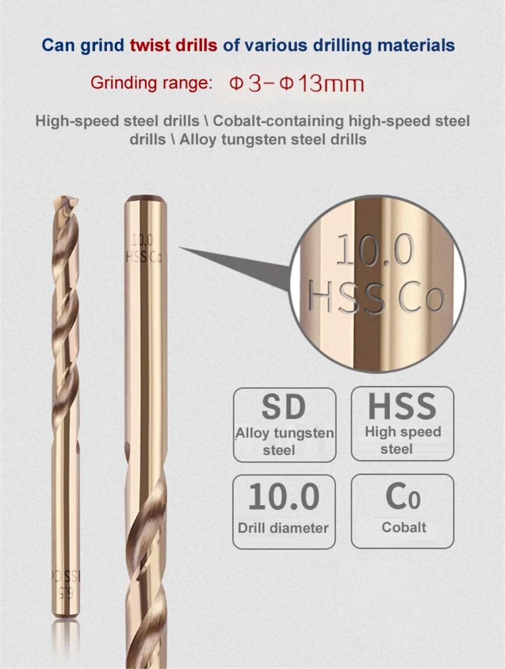Drill Bit Sharpener Portable 220V Grinders Brand New Universal Normal Grinding