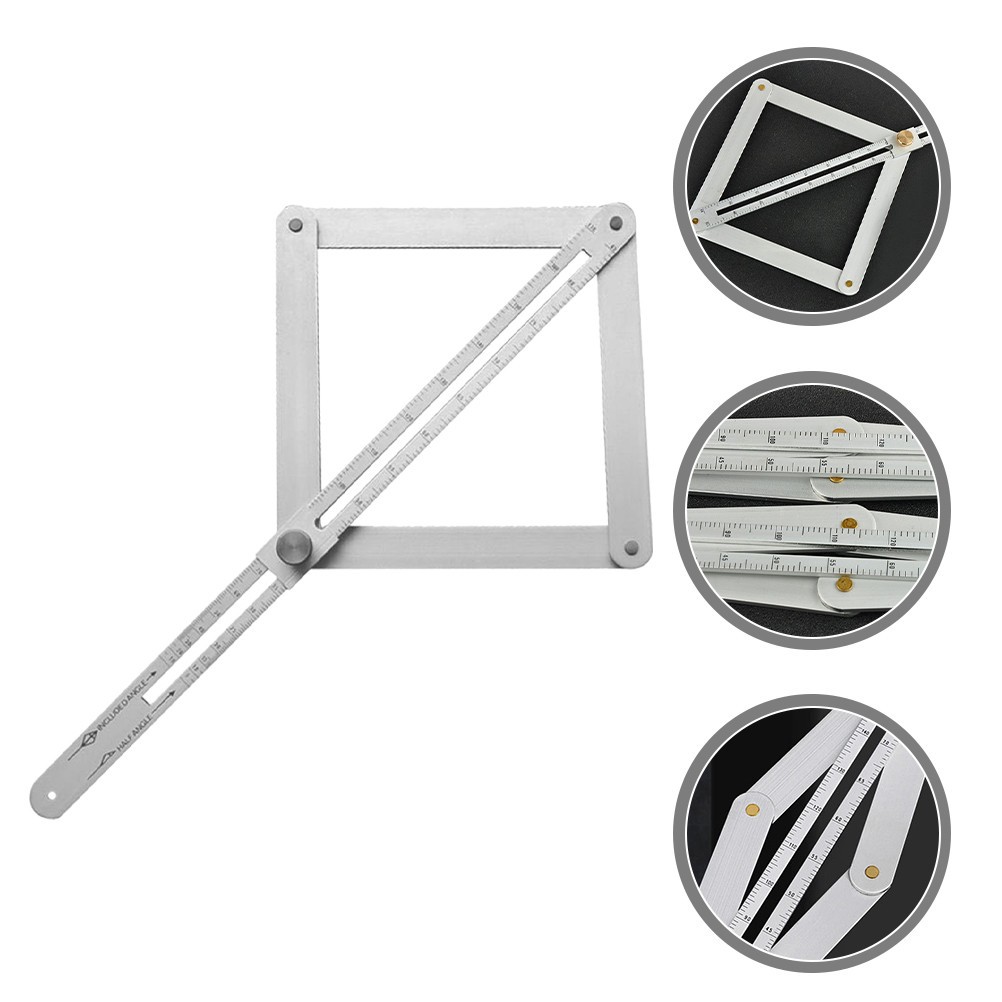 Diagonal Ruler Multifunctional Protractor Measuring Tool for Woodworking