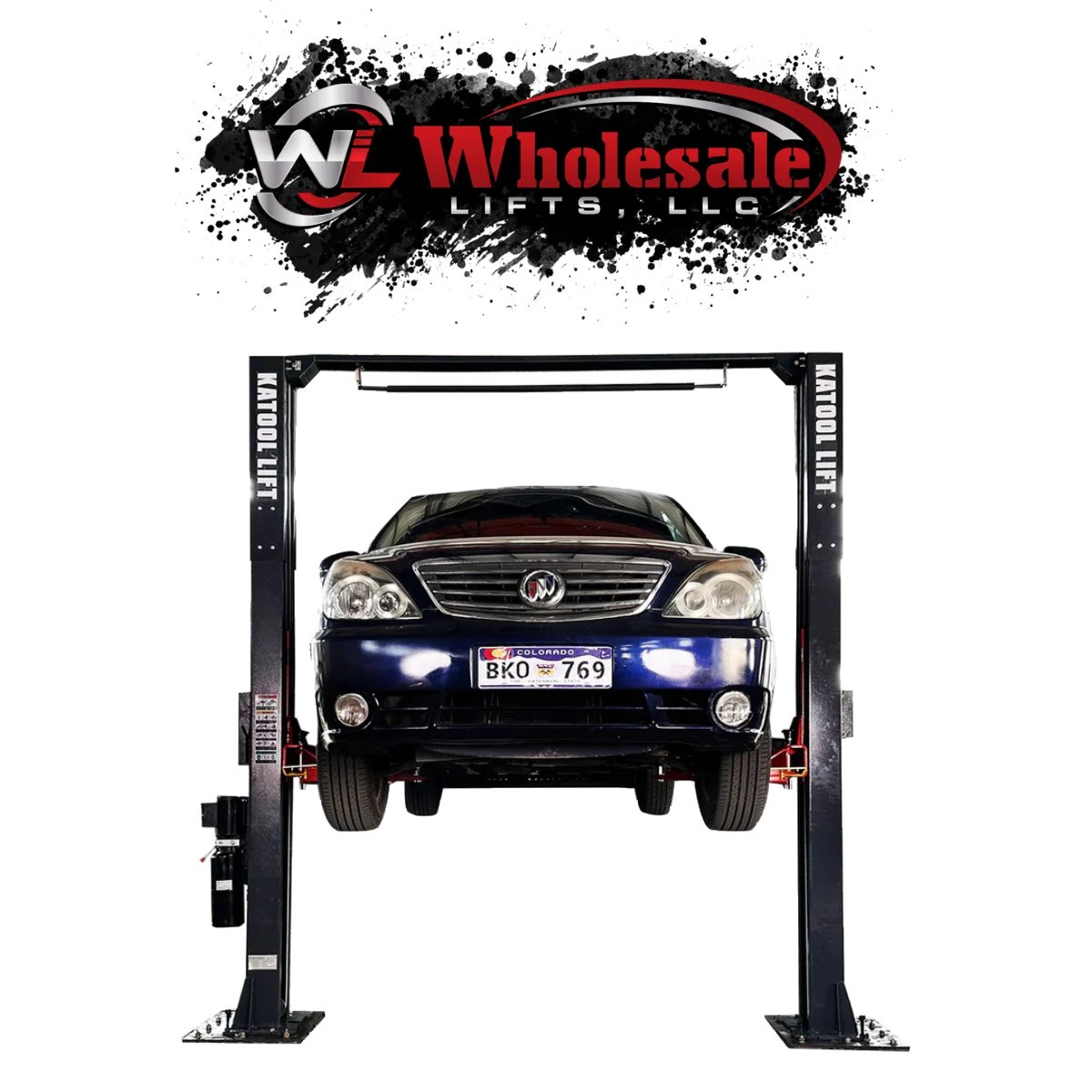 New KATOOL AM120SD 12,000lb 2-Post Clearfloor Lift Single Release