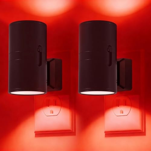 670nm Red Light Night Light for Sleep - Zero Blue Light, Adjustable 2 Pack