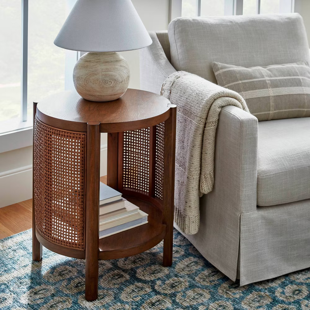 Portola Hills Woven Accent Table Natural - Threshold designed with Studio McGee