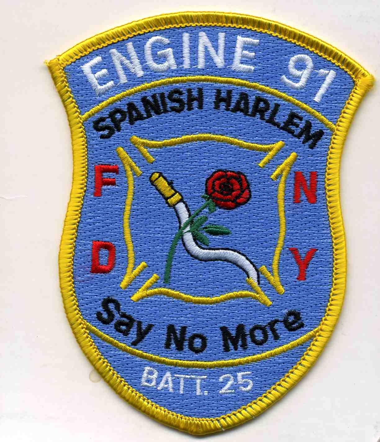 New York City - Engine - 91 / Batt-25 "Spanish Harlem" (3.5" x 4.5") fire patch