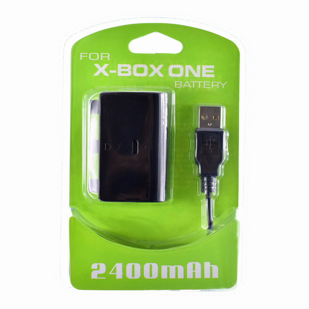 2X 2400mAh Rechargeable Battery Pack + Charging Cable For Microsoft Xbox One