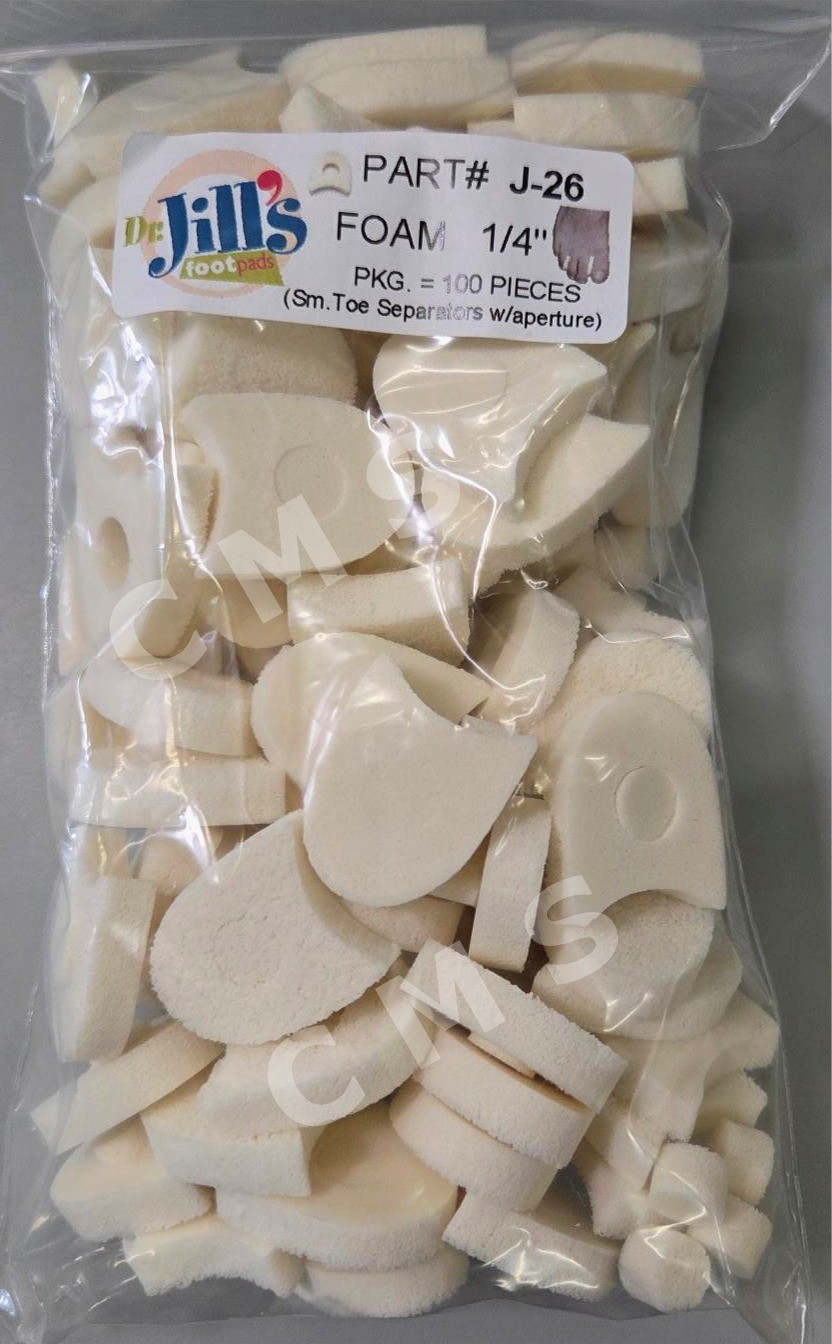 Dr. Jill J-26 1/4" Foam Corn Pads Toe Separators Spreaders W/ Aperture 100/PK US