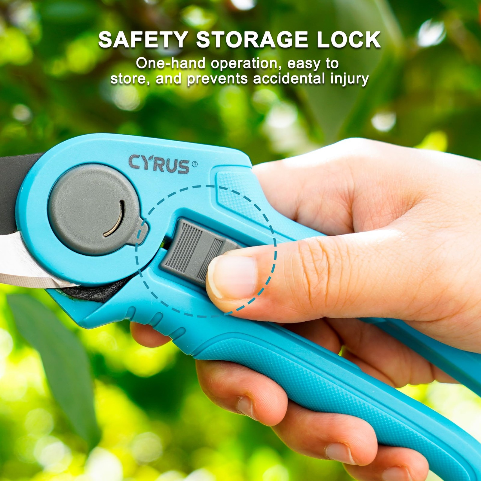 CYRUS 8 Inch Pruning Shears, Professional Garden Shears with 30*25*3cm, Blue