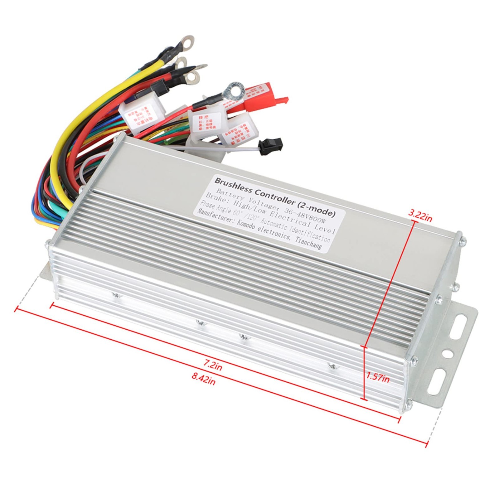 800W Brushless DC Motor Speed Controller 36-48V for Electric Bicycle Scooter