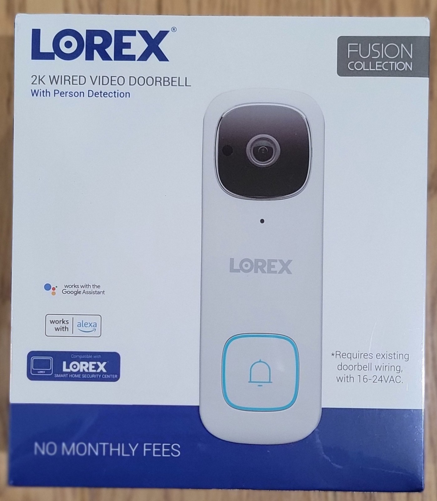 Lorex 2K Wi-Fi Video Doorbell (Wired) 32GB with Wi-Fi Chime Box (B451AJD-E-WC)