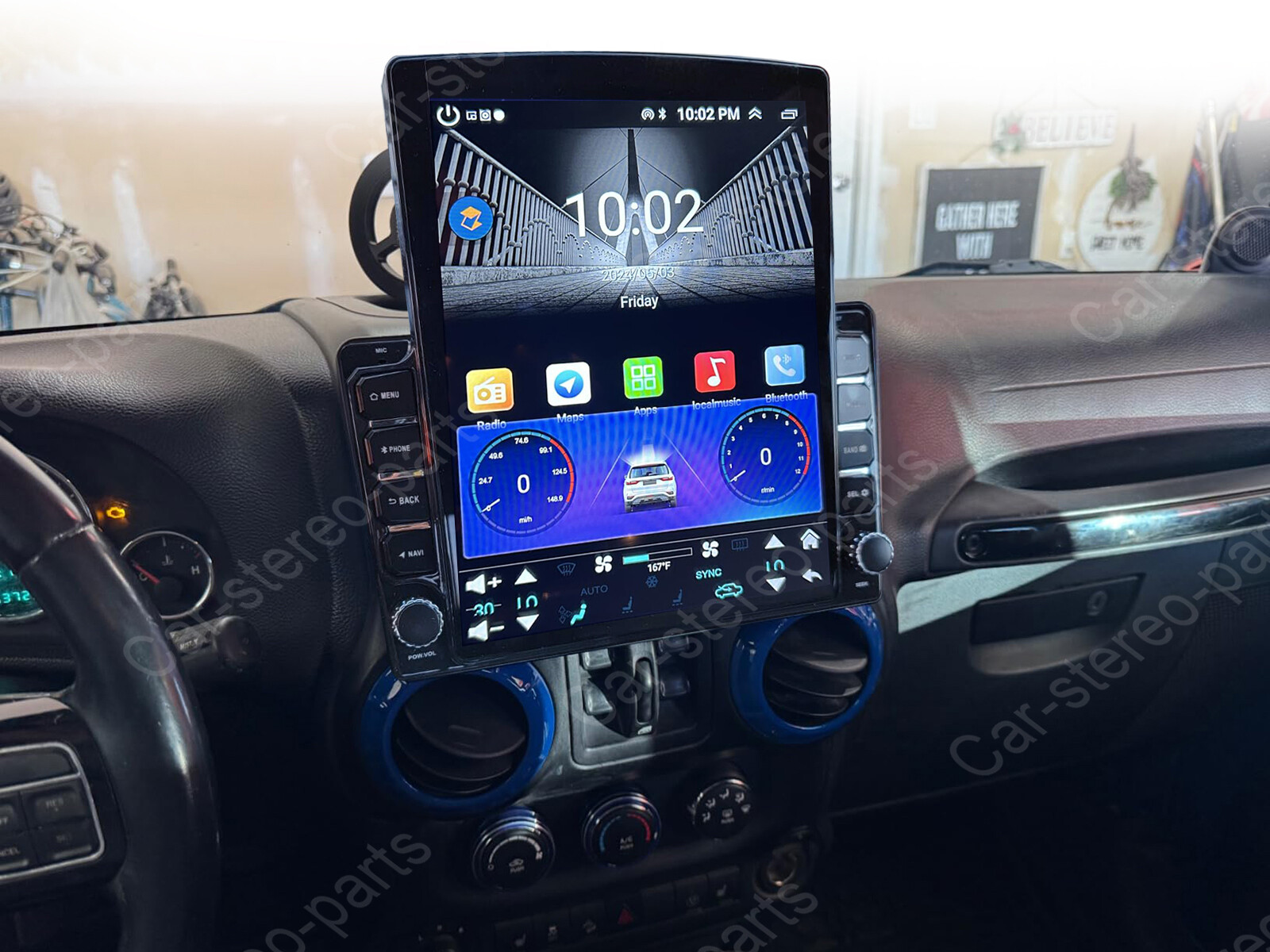 For Jeep Wrangler JK 2007-2018 Wireless Car play Stereo Radio Android 13 GPS NAV