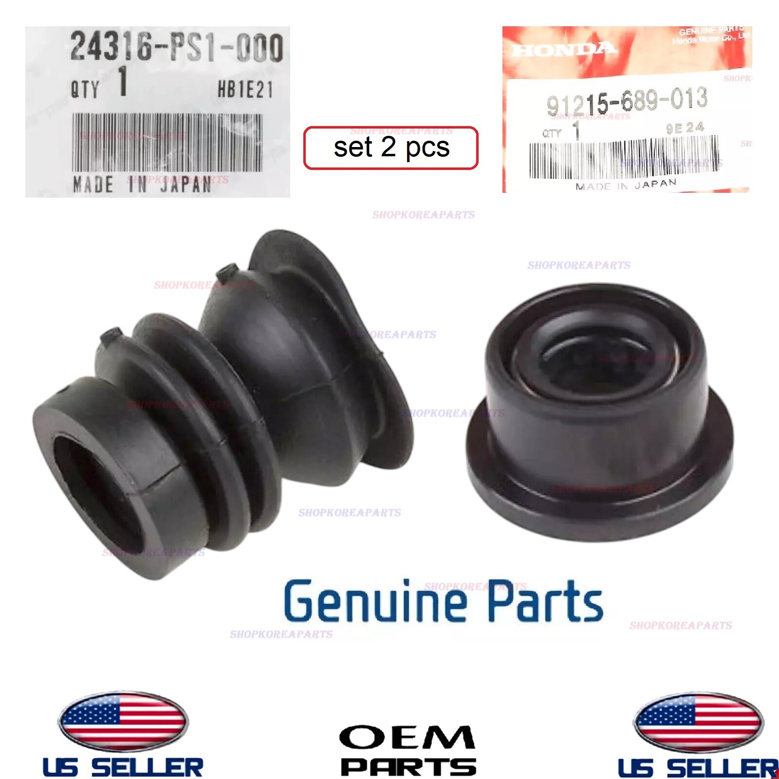 2pcs Genuine Shift Rod Oil Seal & Shift Rod Boot 1994-2001 Honda Acura *See List