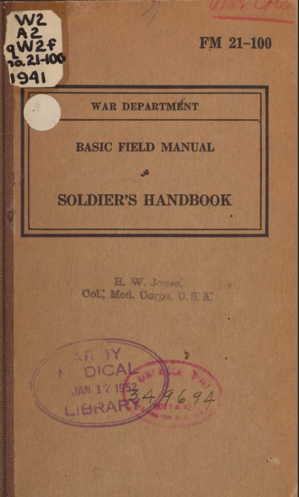 267 Page 1941 WWII FM 21-100 Soldier's Handbook Basic War Dept. Pub on Data CD