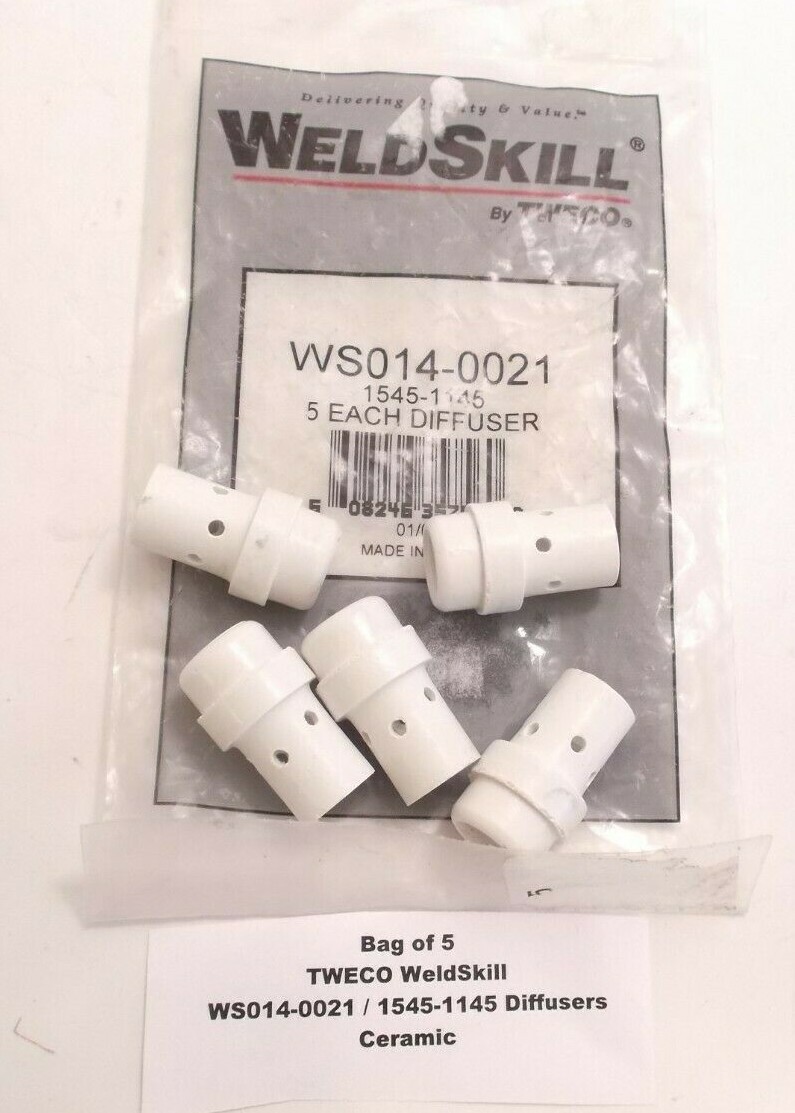 Bag of 5 TWECO WeldSkill WS014-0021 / 1545-1145 Diffusers - Ceramic -