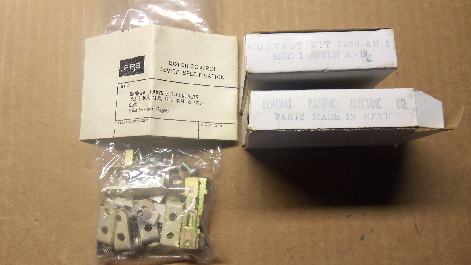 New Lot of 2 Federal Pacific Contact Kit 5480 AR3 5480AR3 For Size 1 Style A-B