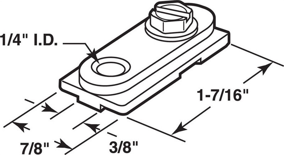 Prime-Line 162167 White Nylon Top Mount Bracket 7/8 W x 1-7/16 L in.